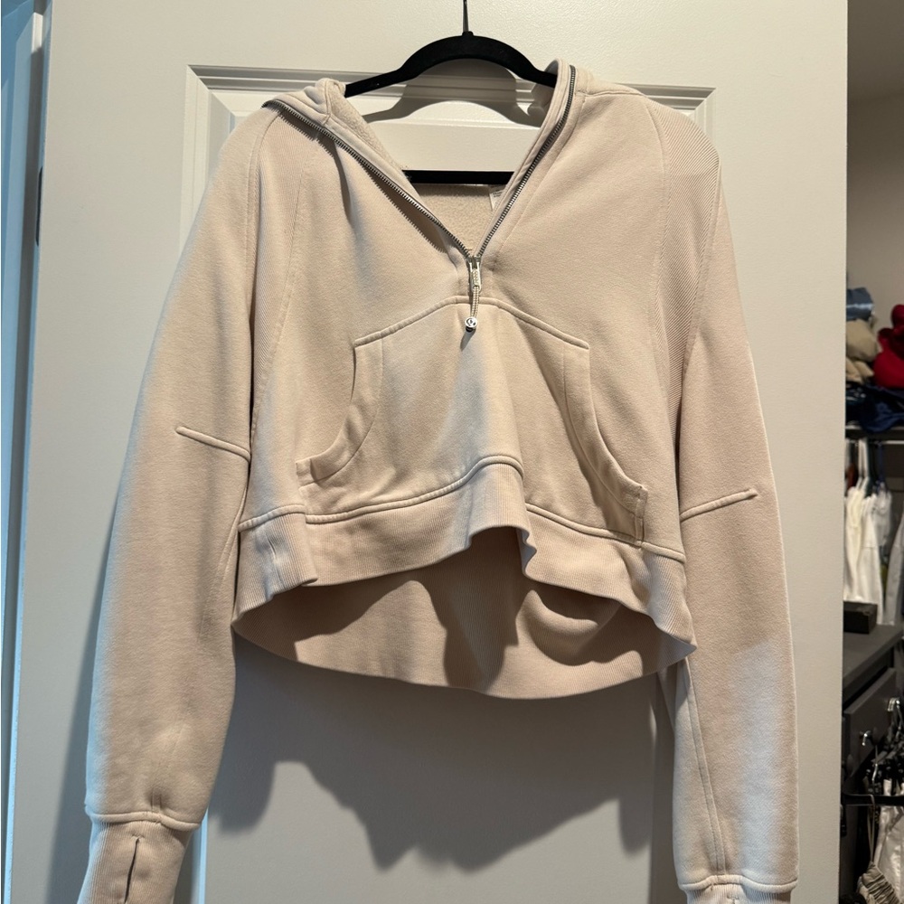 Lululemon Athletica Cream Scuba Quarter Zip